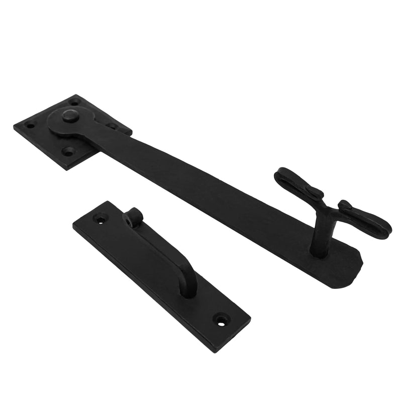 Hand Forged Iron Gate Latch, Drop Latch Oil Black- Flip Latch