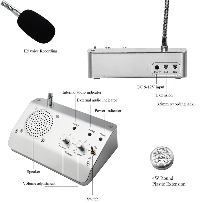 Window Speaker System, Dual Way Window Microphone Intercom Speaker, Intercom System for Business, Home, Office, School, Counter, Bank and Station - NewNest Australia
