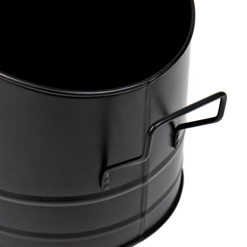Mind Reader Fireplace Ash Bucket, 6L (1.5 gal) Capacity, Wood Stove, Fireplace Accessories, Metal, 9"L x 9"W x 10.5"H, Black Large
