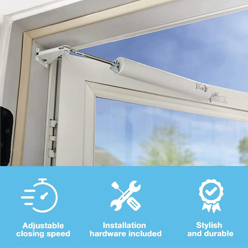 Wright Products V150WH Heavy Duty Pneumatic Screen and Storm Door Closer White