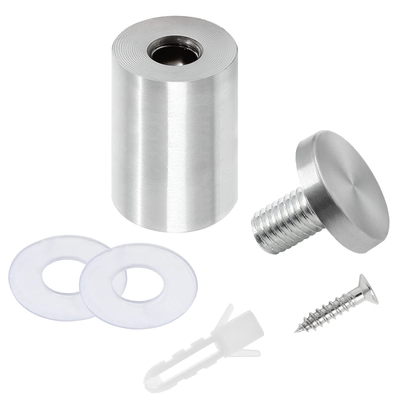 Luomorgo 12 Pcs 1" x 2" Stainless Steel Standoff Screws, Wall Sign Standoff Mounting Hardware Advertising Glass Standoff Nail for Hanging Acrylic Picture Frame, Silver Silver, 12 Pcs 1" x 2" / 25 x 50mm
