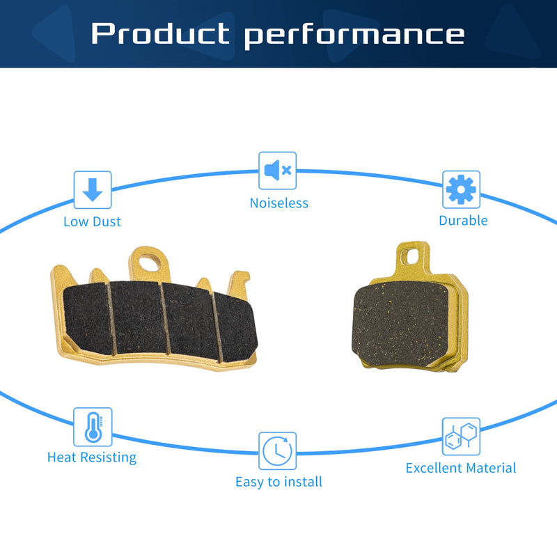 Sunluway Brake Pads for Ducati Panigale V2 / V2 Bomber 2019-2021/ Ducati Hypermotard 821 / SP 821 2013-2016 / Ducati Panigale 899 2014-2015 Front and Rear Replacement Ceramic Disc Brake Pads (3 Sets）
