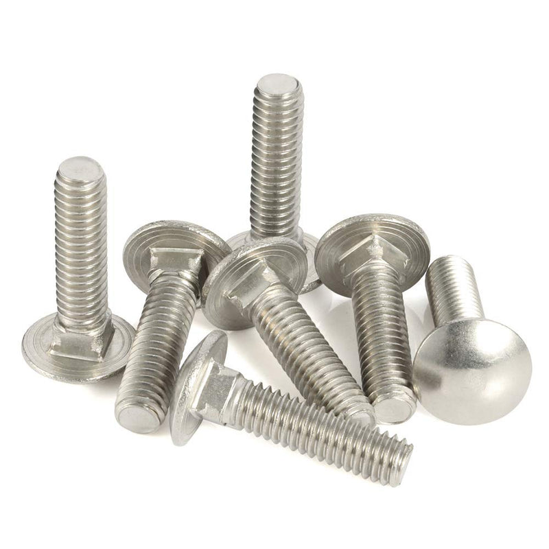 5/16-18 x 1-1/2" Carriage Bolts, Stainless Steel 18-8 (304), Round Head, Square Neck, Fully Threaded, 20 PCS 5/16-18 x 1-1/2"