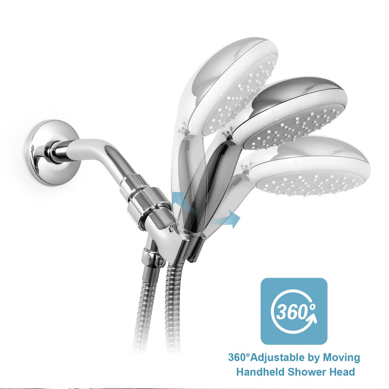OFFO Shower Head Holder for Handheld Shower Head, Adjustable Shower Arm Mount for Connecting Shower Arm and Shower Hose, 1/2 Inch IPS Female Inlet and Male Outlet, Chrome Finish Acrylonitrile Butadiene Styrene (ABS)