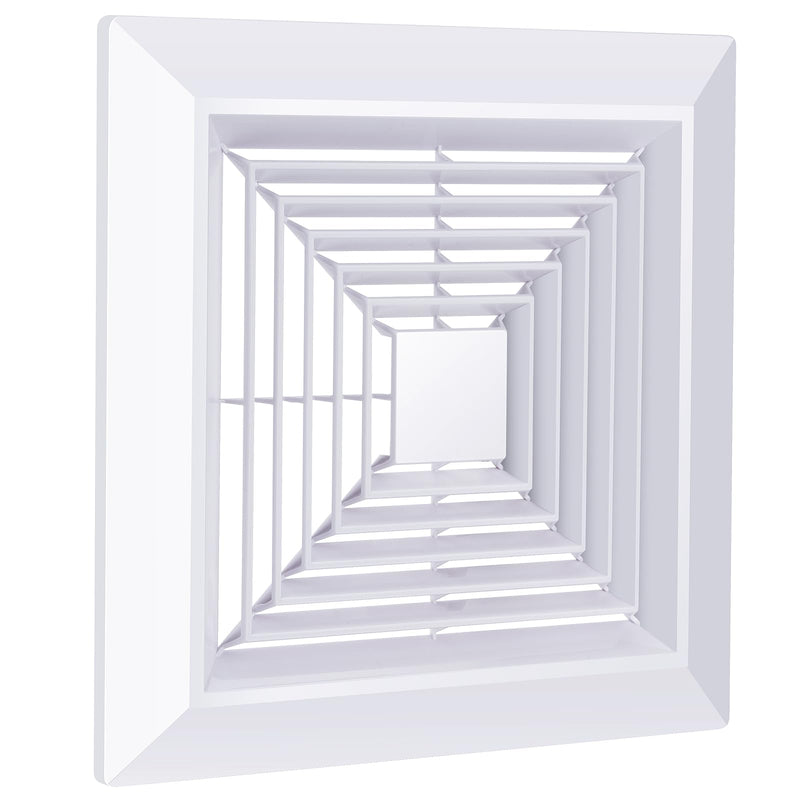 Bathroom Exhaust Fan Cover White Bathroom Ceiling Fan Grille with Springs Replacement for Square Ceiling, Wall-Mount Exhaust Fan, Bathroom Ceiling Fan Grille, Air Diverter (9x9 Inches) 9x9 Inches