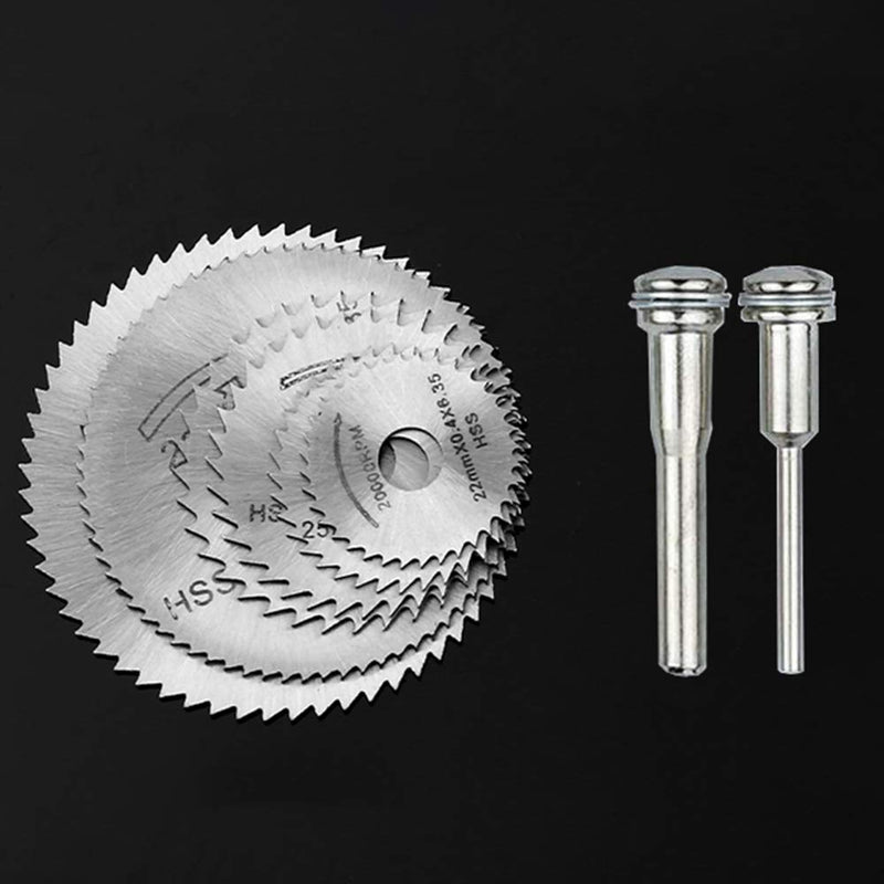 8Pcs Rotary Drill Saw Blades, Steel Saw Disc Wheel Cutting Blades with 1/8" Straight Shank Mandrel for Dremel Fordom Drills Rotary Tools (Power tools are not included)