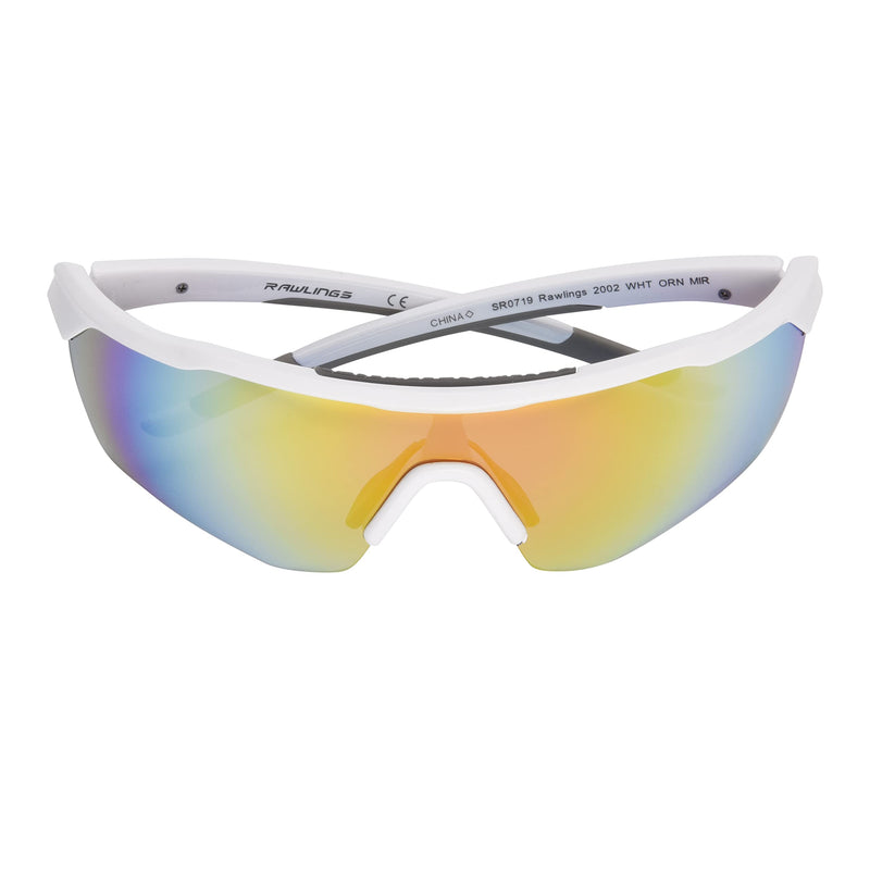 Rawlings Strike Ready Shield Sport Sunglasses 68mm Shiny White and Orange