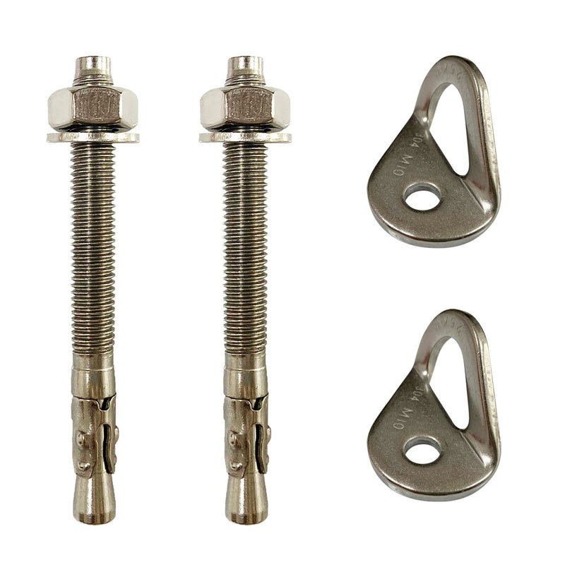 ISOP Climbing Anchor Bolt 2 Set - Expansion Bolt and Hanger FIXE 1 Rock Climbing - Professional Eyebolts for Fire Escape Rope Ladders - Conrete Wall Mounted Anchors 1 Pack