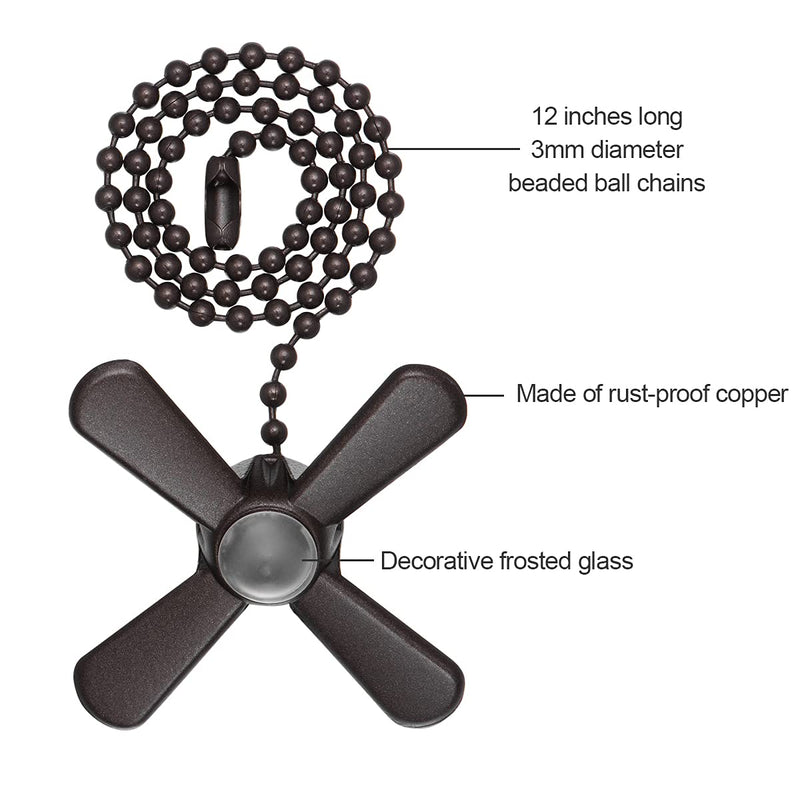 SmoTecQ Ceiling Fan Pull Chain Extender with Decorative Frosted Glass Bulb and Fan Cord, Fit All Standard 3mm Diameter Ceiling Fans and Light Fixtures Factory Pull (ORB) ORB