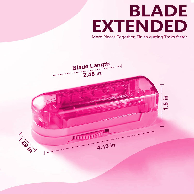 Pill Cutter Splitter for Small and Tiny Pills, Precision Cutting for Tablets - Accurately Cuts Multiple Pills at Once. Sharp Blade with Safety Guard (Pink) Pink