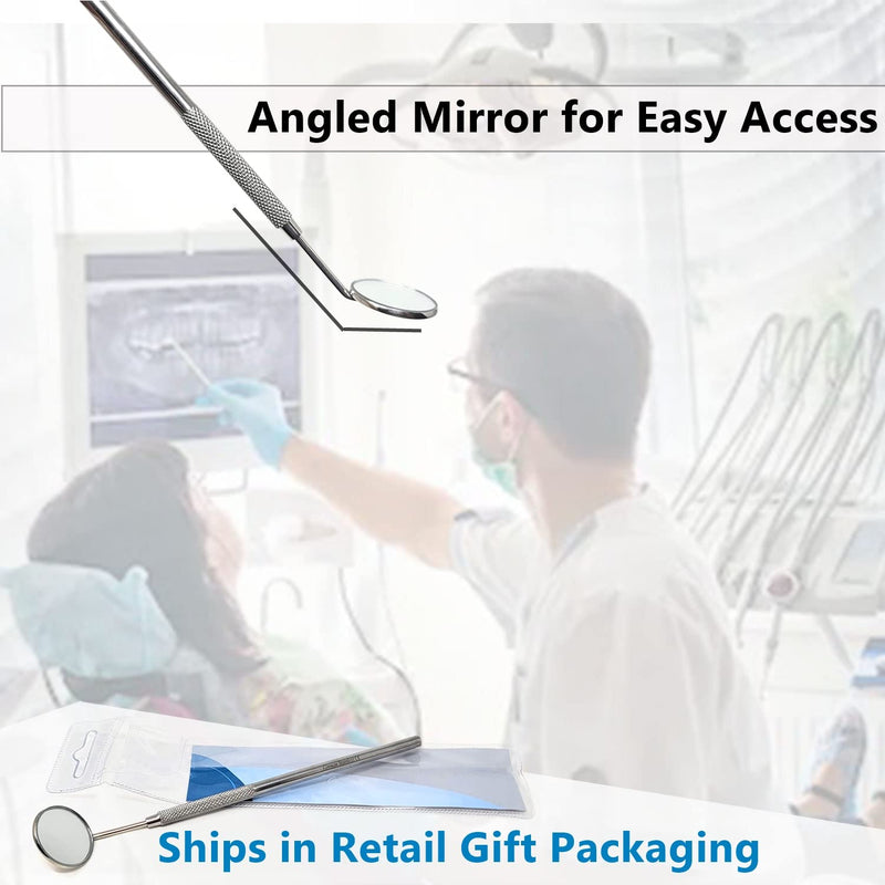 Stainless Steel Dental Mirror #5 with Handle 6.5", Dentist Tool for Teeth Cleaning Inspection