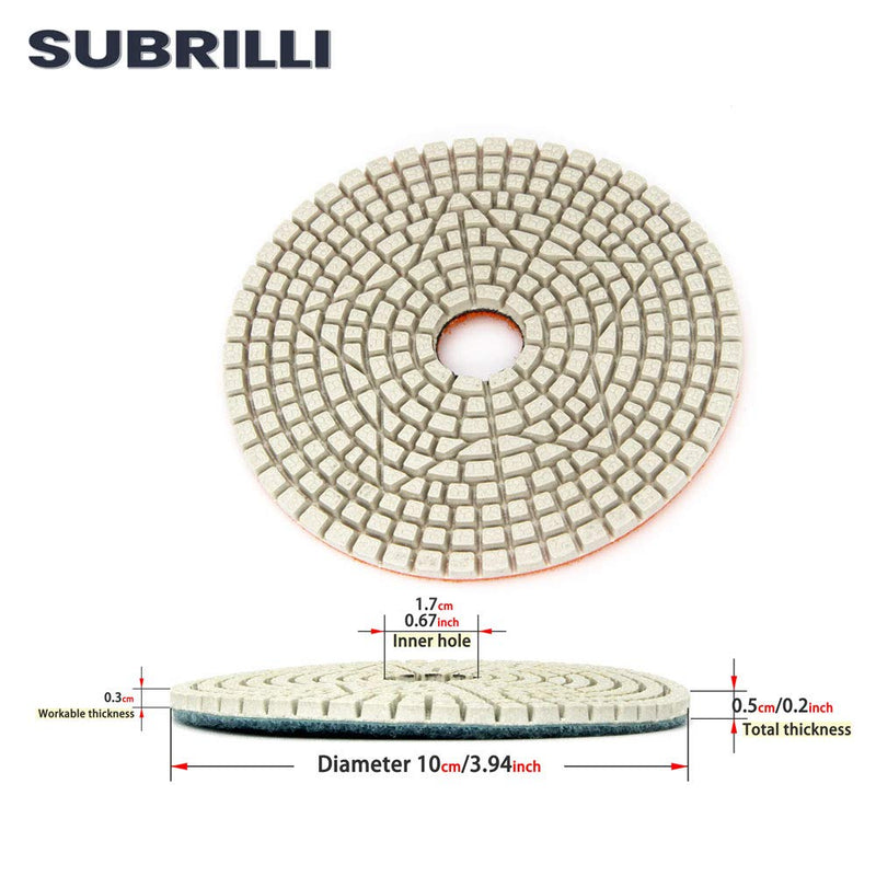 Wet Dry 3 Step Diamond Polishing Pads 4-inch for Granite Marble Quartz Concrete 3-pcs/Lot