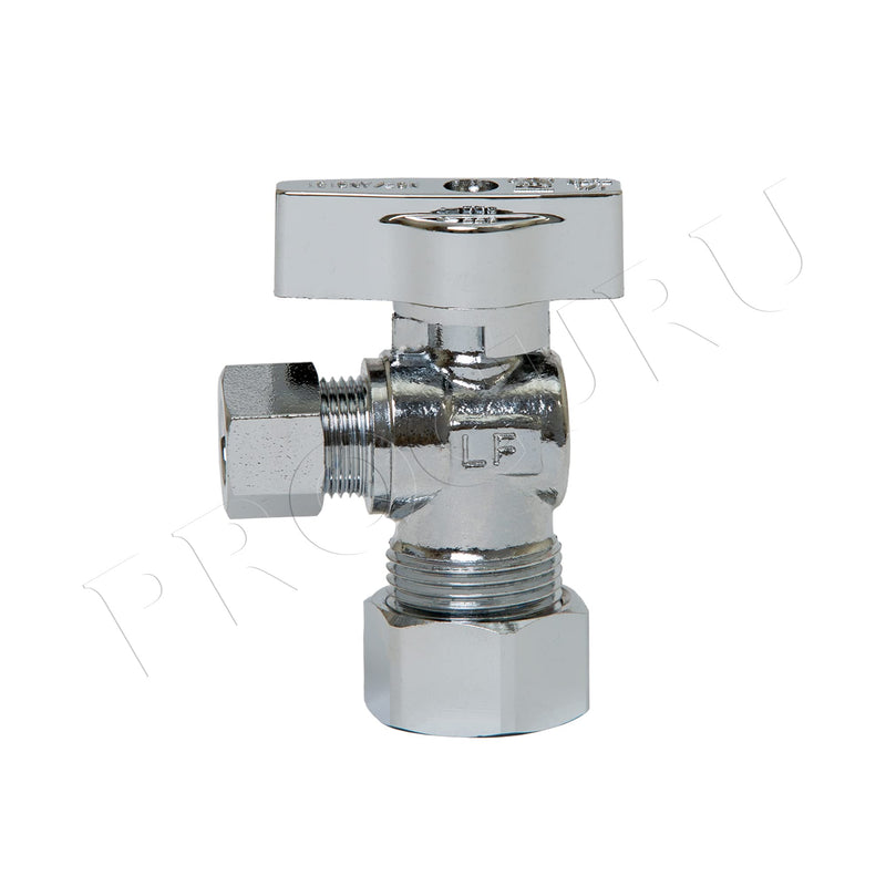 [10-Pack] PROCURU Heavy Duty Angle Stop Valve 1/2" Nominal (5/8" OD) Compression x 3/8" OD, 1/4-Turn Operation (PCAS12-10P) 10