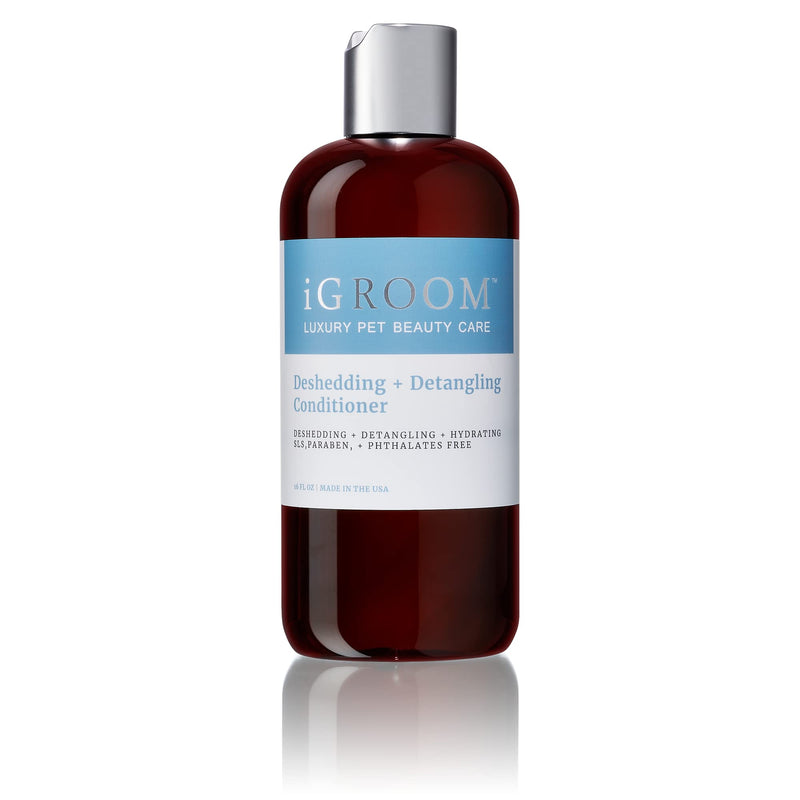 iGroom Shampoo and Conditioner Bundle - Deshedding & Detangling Dog Shampoo 16oz - Loosen Tangles/Unwanted Undercoat + Deshedding & Detangling Dog Conditioner 16oz - Adds Shine & Volume - PawsPlanet Australia