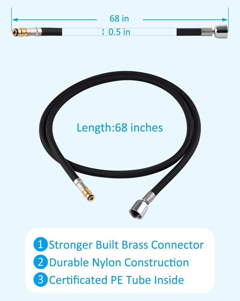 Hygie Rinse K-1219935-BC Hose Kit Compatible with Kohler Pull Down Kitchen Faucet, 68 Inches Pull-Out Kitchen Faucet Hose Replacement Part of K-1304674-BC, Spray Hose Replacement Hose Kit
