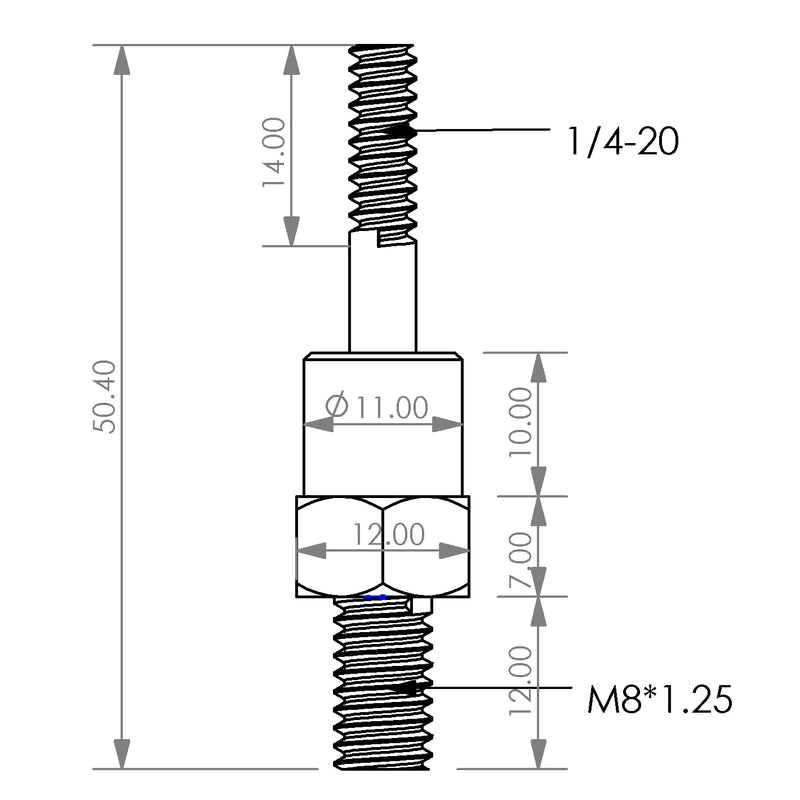 A Series Hand Rivet nut Gun Mandrel and Nose Pieces Accessary(SAE 1/4-20 2 Pack)