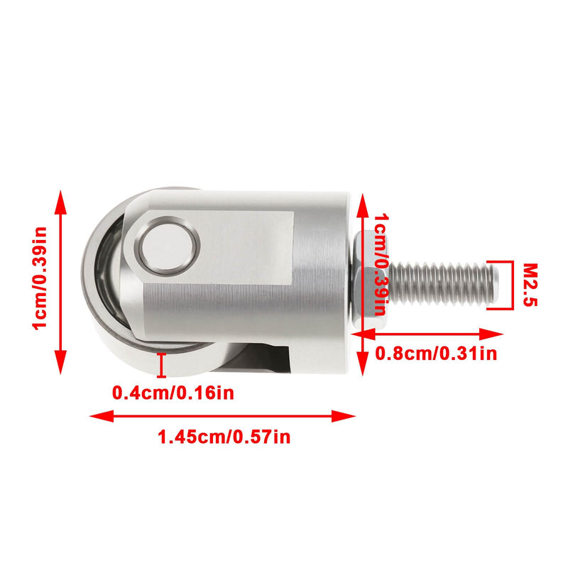 2pcs M2.5 Dial Indicator Point Roller Measuring Head Contacting Tip 2