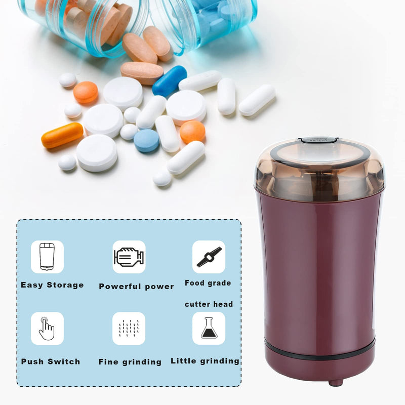 Multifunctional Electric Pill Crusher Grinder- Grind The Medicine and Vitamin of Different Sizes into Powder-Pill Grinder for Elderly, Children or Pets, Pill Cutters for Small or Large Pills (Purple) Purple