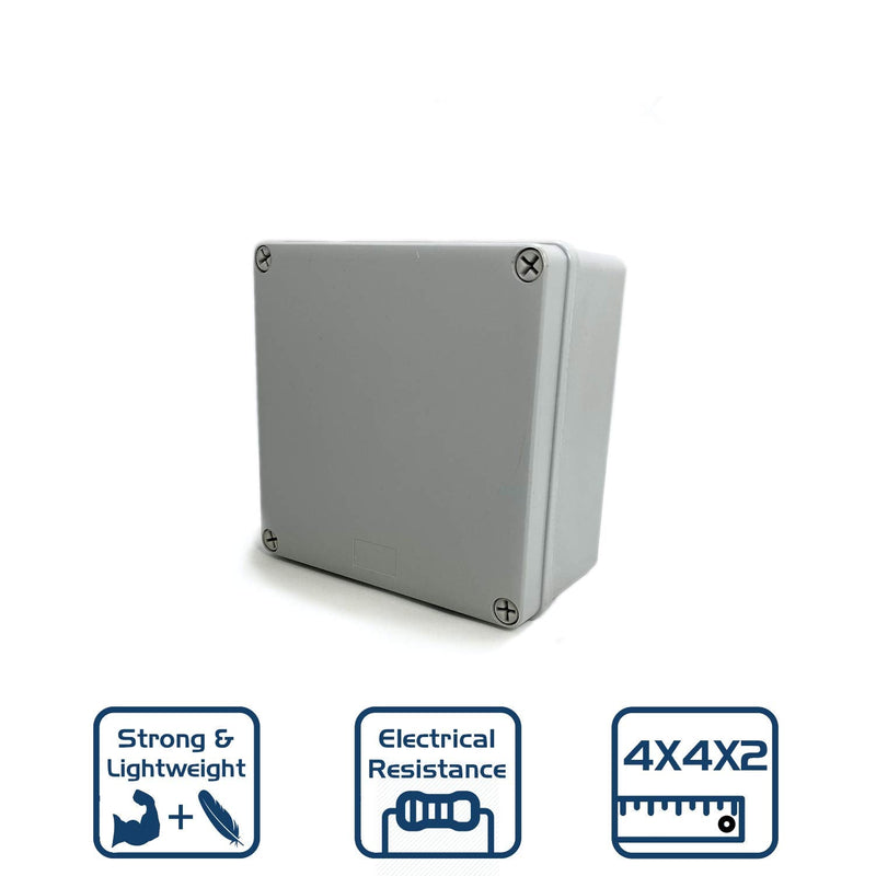 Co. 4" x 4" x 2.4" Weather & Dust Proof PS Plastic Junction Conduit Box Electronics Enclosure 1 Pack 4" x 4" x 2.4"