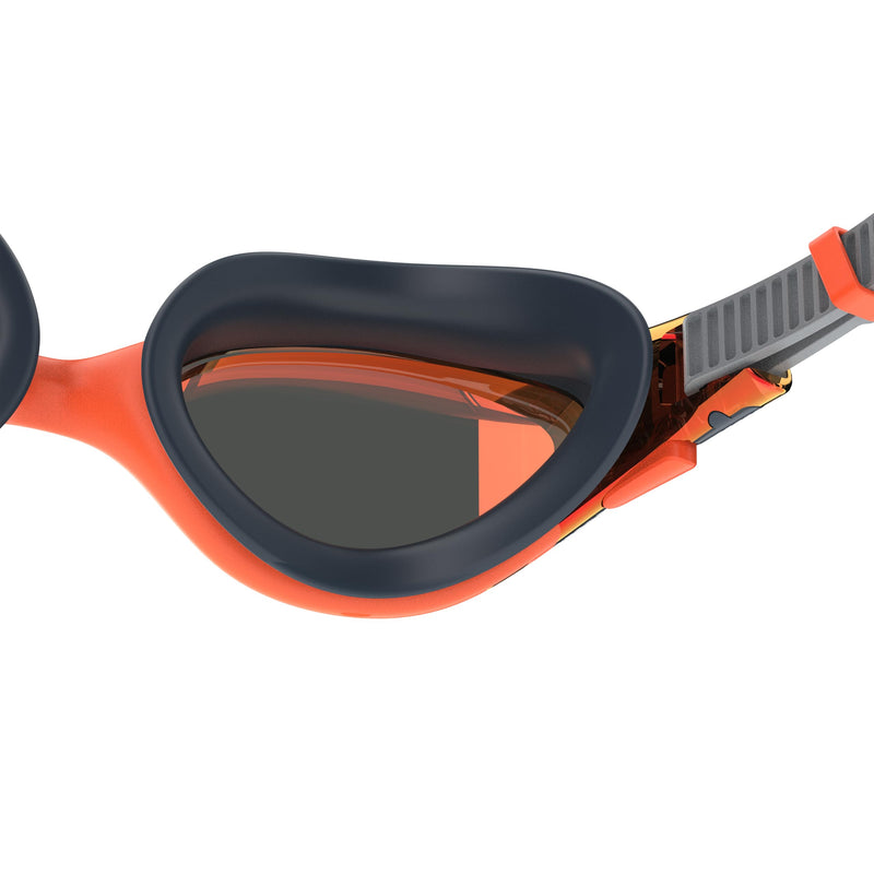 Speedo Unisex-Adult Swim Goggle Biofuse 2.0 Amber Wave/Steel/Crimson Mirrored One Size