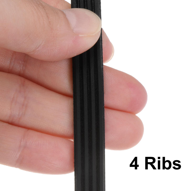 uxcell 190J4 PJ V-Ribbed Belt 4 Ribs 19" Length x 0.37" Width x 0.14" Height, EPDM Poly V Belt, Multi Wedge Micro V Serpentine Belt