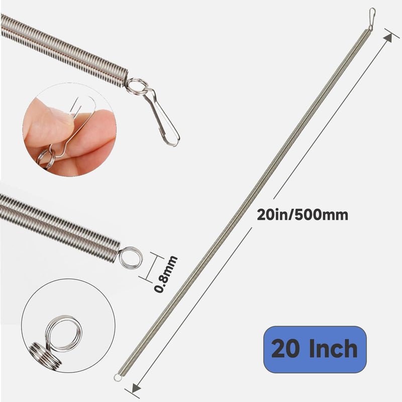 2Pcs Screen Door Springs, 20-Inch Extension Springs with Hook Ends for Door, Gate, Camper 20 Inch screen door spring