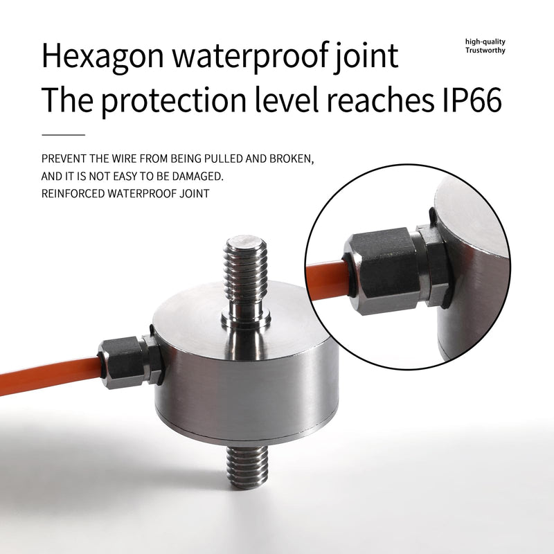 Load Cell Force Sensor, 0.1% High Precision Stainless Steel Tension Compression Sensor for Industrial Weighing & Force Measurement with 3m Cable (0-20KG) 20KG