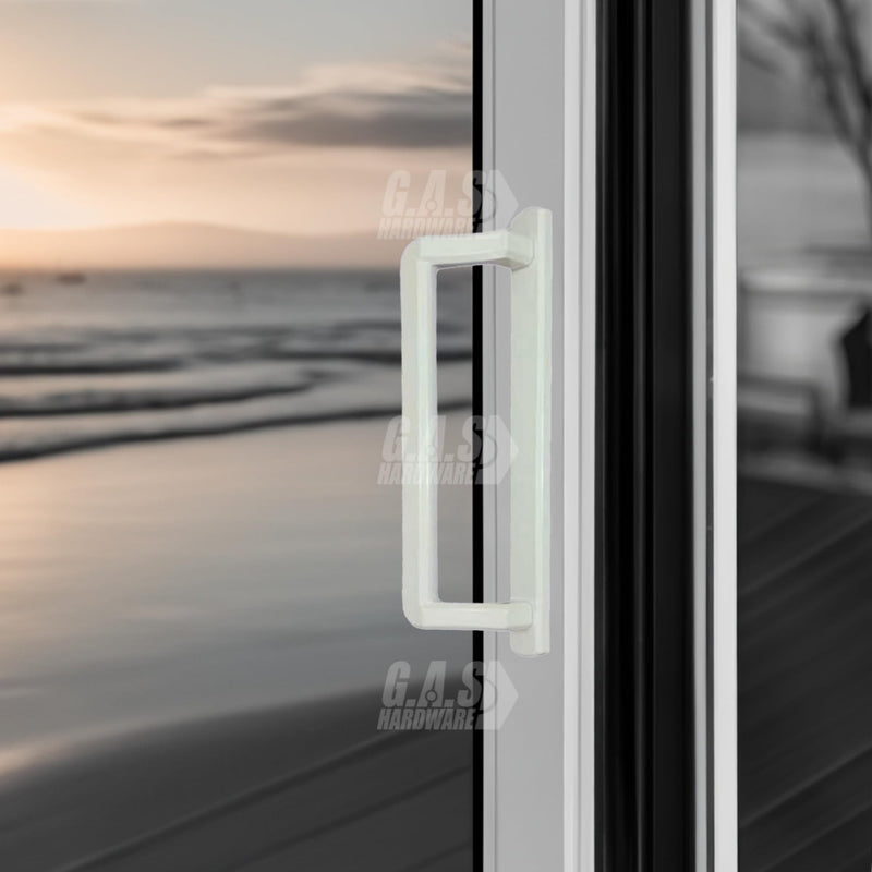 PGT 10" Sliding Glass Door Exterior Handle | Exterior Replacement Patio Door Handle | Outside Door Handle Replacement - White
