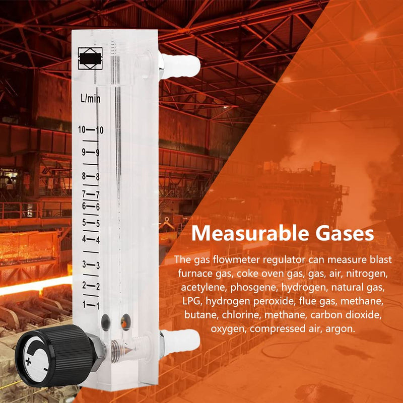 Watris Veiyi LZQ-7 Oxygen Air Gas Flow Meter, 1-10LPM Air Gas Flowmeter with Control Valve for Measuring Controlling Gas Flow