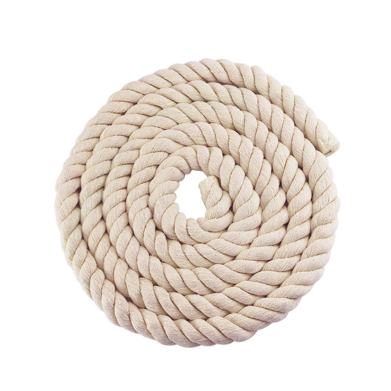 10ft Natural Twisted Cotton Rope Strong Triple-Strand Rope for Sports, Crafts, Indoor Outdoor Use Tug of War Rope 1