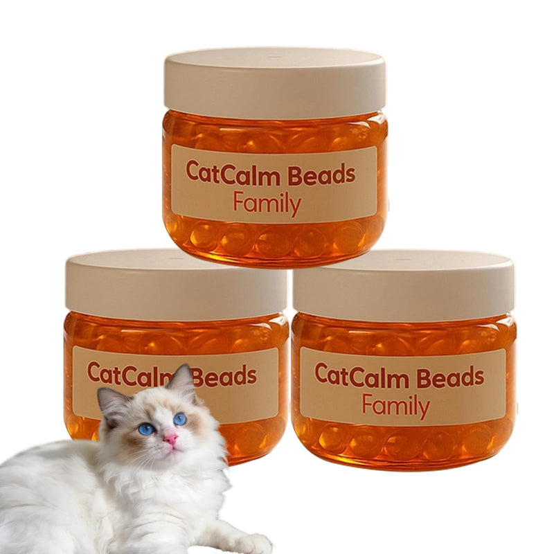 Diffuser to Calm Cats, Cat Calm Beads Family, Cat Calming Diffuser Gel Non Plug in, 3 Pack Cat Anxiety Relief, Lasting 2 Months, Downtime More Peaceful for Pets and Owners Alike. (3pc) 3pc