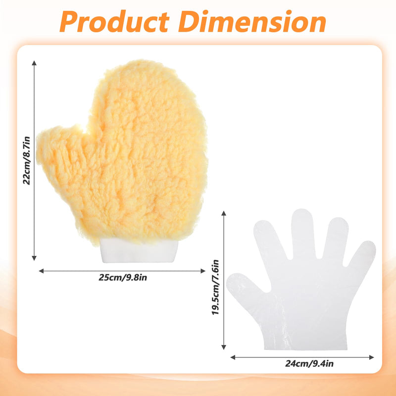6PCS Paint Mitt Gloves Painters Mitt with Thumb & Plastic Disposable Gloves Painters Mitts Cleaning Dusting Glove for Painter Decorators Deck Stain Applicator for Cleaning Painting RailingFence