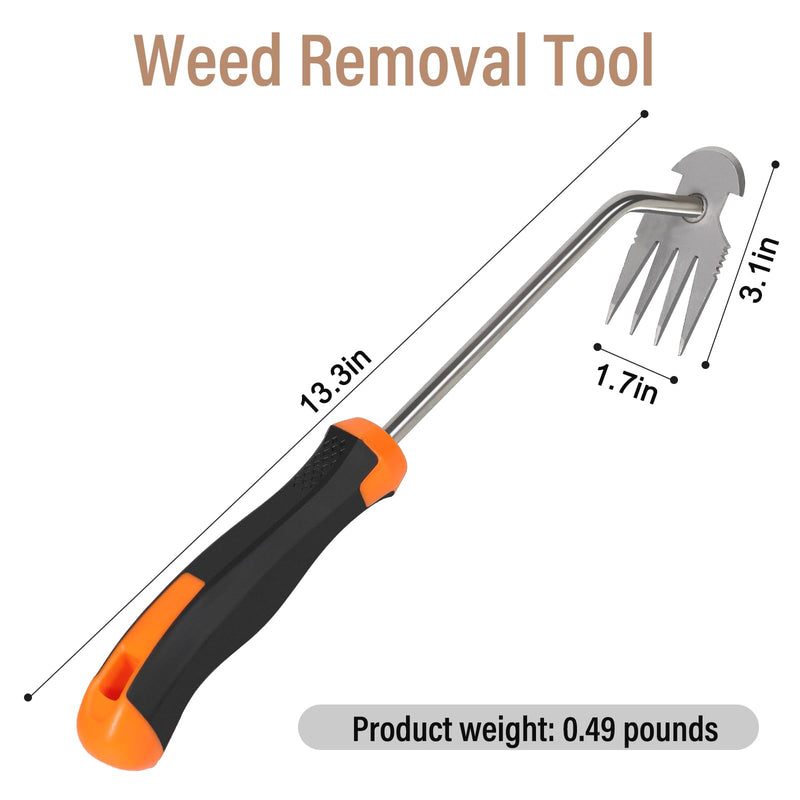Weed Puller Tool,Portable Garden Weeder Tool,2024 New Manganese Steel Weeding Tools,For Hand Weeder Puller for Vegetable Gardening Backyard Farm Planting & Uprooting Weeding Tool (Rubber Handle) Rubber Handle