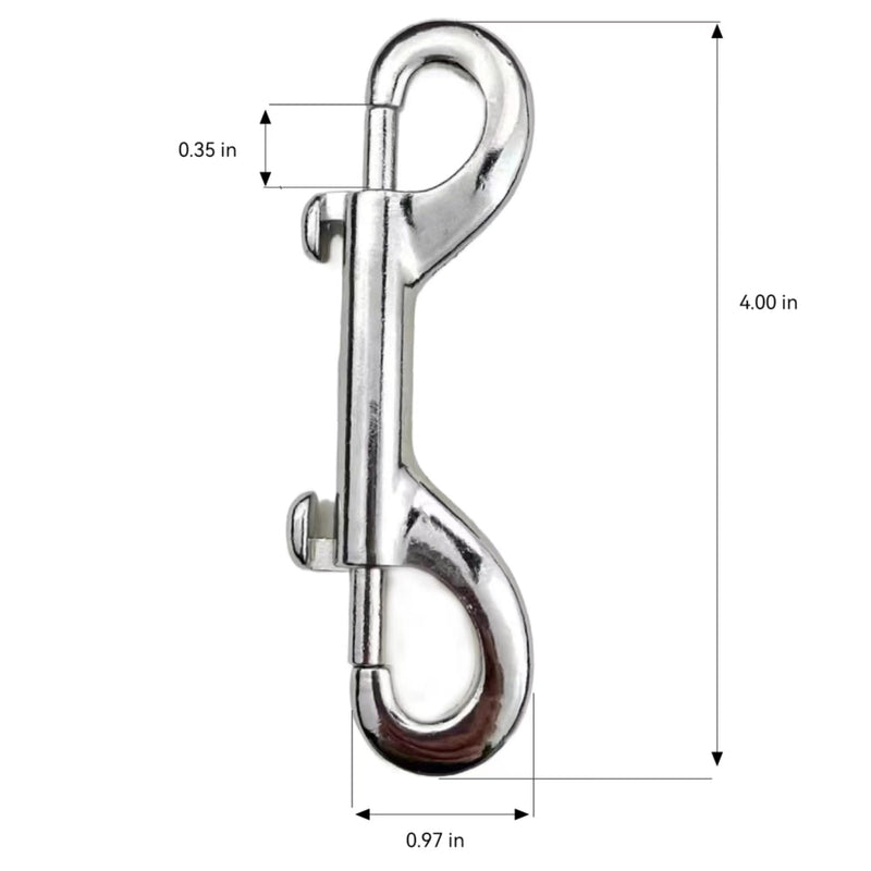 Double ended bolt snap hook, heavy duty,4-inch,multifunctional zinc alloy buckle for pet belt/key chain/flag/clothesline/hammock (4pcs) 4.0IN