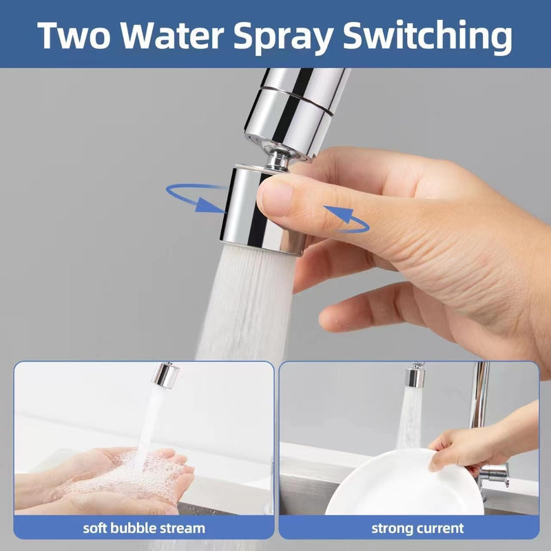 Kitchen Sink Faucet (Upgraded), 360° Swivel Kitchen Faucet Aerator, Dual-function 2-Flow Sprayer Faucet Head Replacement, Sink Attachment For Faucet Include 55/64 Inch Female Thread (Chrome1) Chrome1