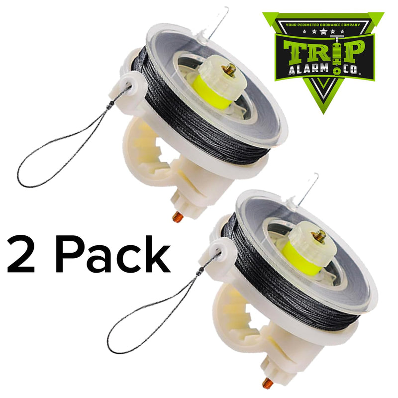Kevlar Trip Wire on Reusable Reel (2 Pack) - Early Warning Perimeter Defense for All Devices - 85FT Silicon Coated Kevlar Line On Easy Wind Reel for Camping & Security