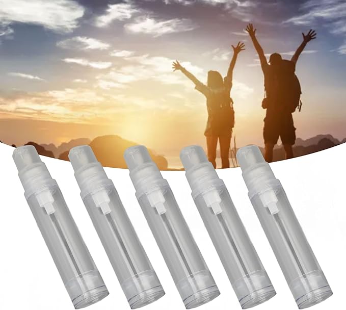 Lotion Pump Bottles 5pcs 10ml Empty Refillable Eye Cream Pump Bottles Skincare Lotion Container Bottles Travel Portable Cosmetic Containers Push Down Pump Dispenser for Gel Serum - NewNest Australia