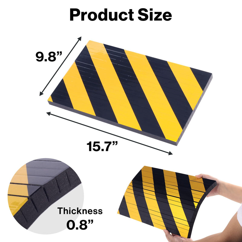 Japard Garage Wall Protector for Car Doors, 4 Pack Column Pole Protect Padding, Protect Your Car, Garage Corner Edge and Bumpers Black & Yellow - Column