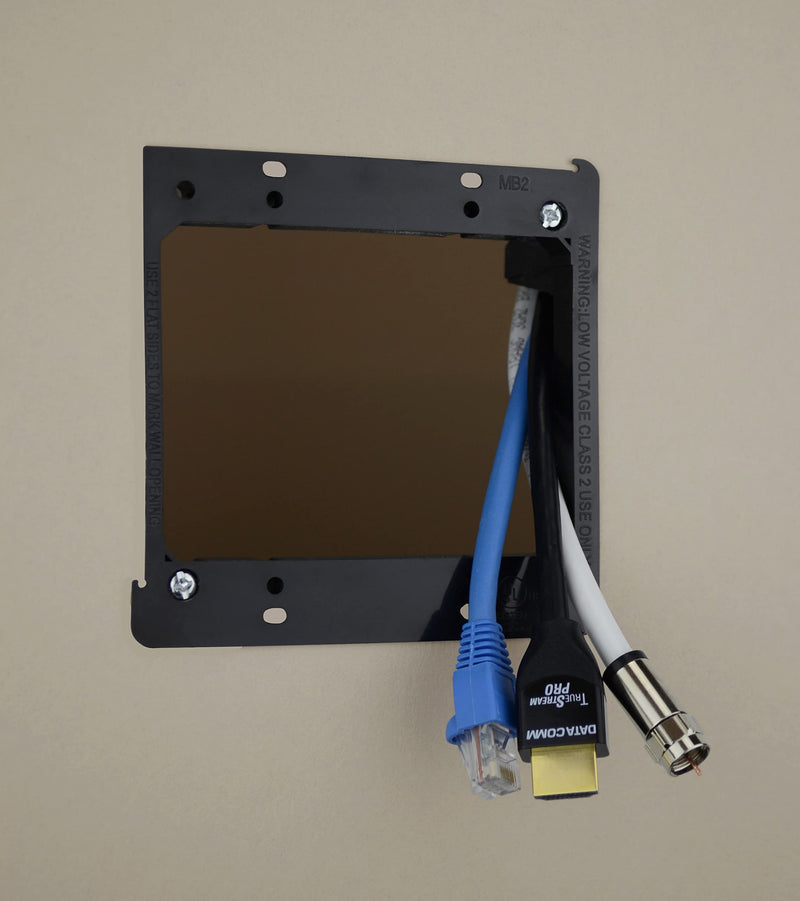 DATA COMM Electronics 60-0022-S 2-Gang Low Voltage Mounting Bracket, Black