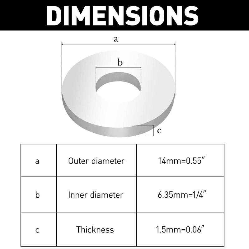 Aluminum Backup POP Rivet Washers for 1/4" Diameter Rivets,Aluminum Back Up Washer, 310 Pieces 1/4"
