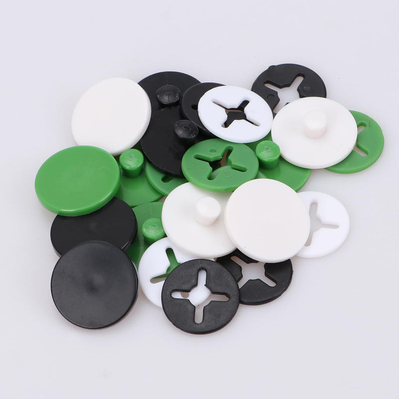 Running Bib Clips 12Pcs Race Bib Holder Running Bib Clip Running Bib Fixing Clips Running Bib Buckles for Runners Marathon, Skating, Track and Field Green,Black,White