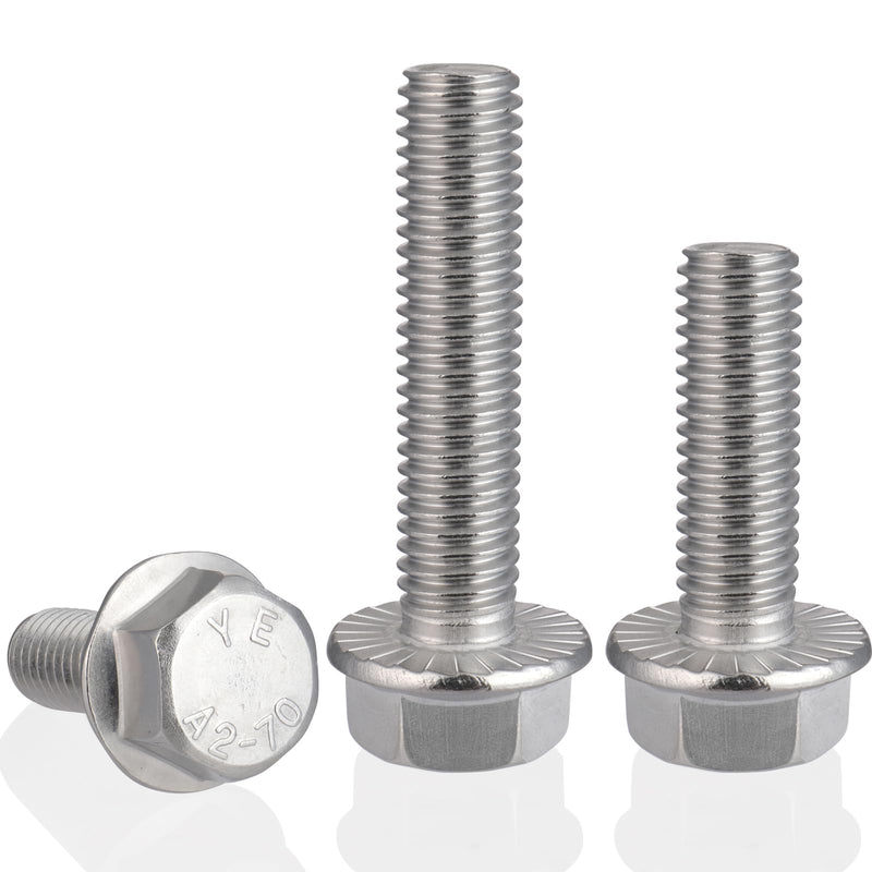 M8-1.25 x 25mm Flanged Hex Head Bolts,304 Stainless Steel 18-8,Fully Threaded,Silver External Flange Hex Drive Screws,Pump,Fix Car,DIY Project(23Pcs) M8x25mm Silver - NewNest Australia