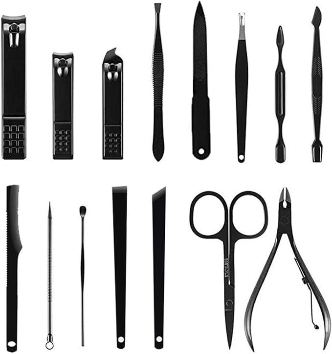 Nail Clipper Set, 15-Piece Beauty Nail Tool, Nail Care, Nail File, Manicure, Multi-functional, Stainless Steel, Hand and Foot Nail Polishing, Eyebrow Scissors, Eyebrow Clip, Portable, Unisex, Includes Exclusive Storage Case - NewNest Australia