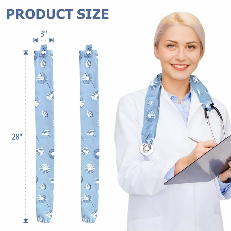 2 PCS Dandelion Floral Stethoscope Covers, Decorative Protective Sleeves, 28" Long, Scratch & Abrasion Protection for Home and Clinic Use