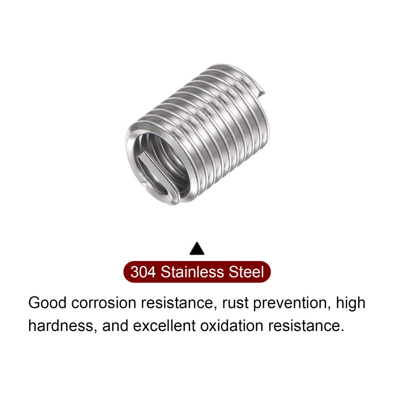 HARFINGTON 30pcs Wire Threaded Inserts 3/8-16 UNC 2D 19mm 304 Stainless Steel Helical Coiled Wire Thread Sleeve
