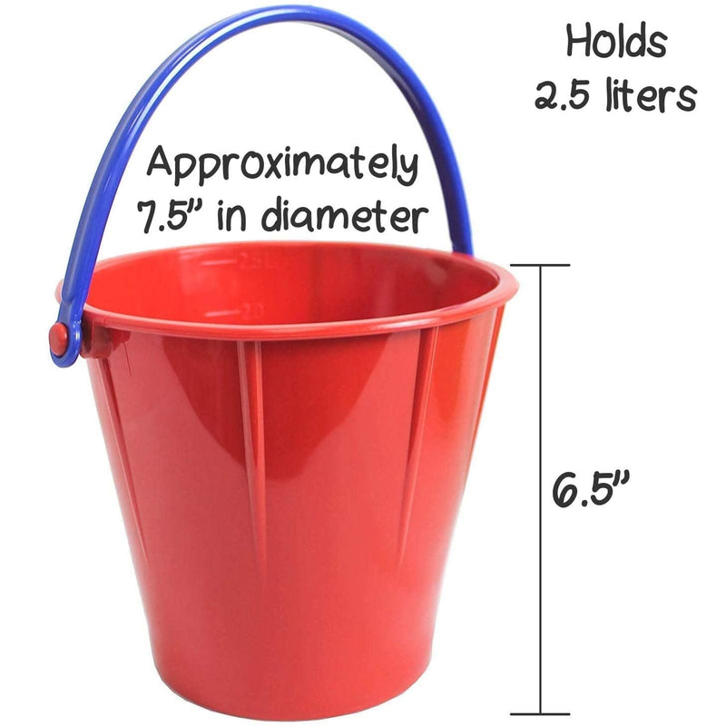 Spielstabil Beach Toys Bundle - Large Sand Pails (3 Pack) - Sand Buckets for Kids and Toddler Beach Essentials for 2.5 Years and Up, Outdoor Play Equipment Three Pack (Colors Vary)