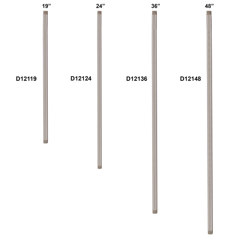 Westbrass D12119-26 ½” x 19" IPS Brass Pipe Nipple, Polished Chrome 1 Pack