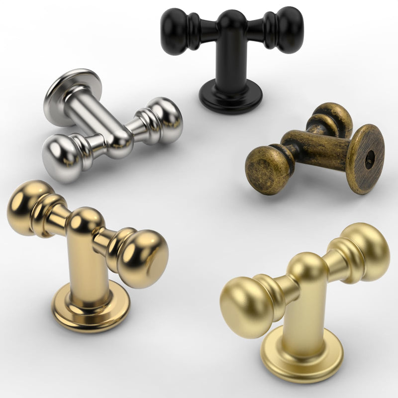 Amerdeco 10 Pack Champagne Bronze Cabinet Knobs Single Hole Cabinet Pulls Drawer Knobs and Pulls for Bathroom Cabinets ZH0083 Knob