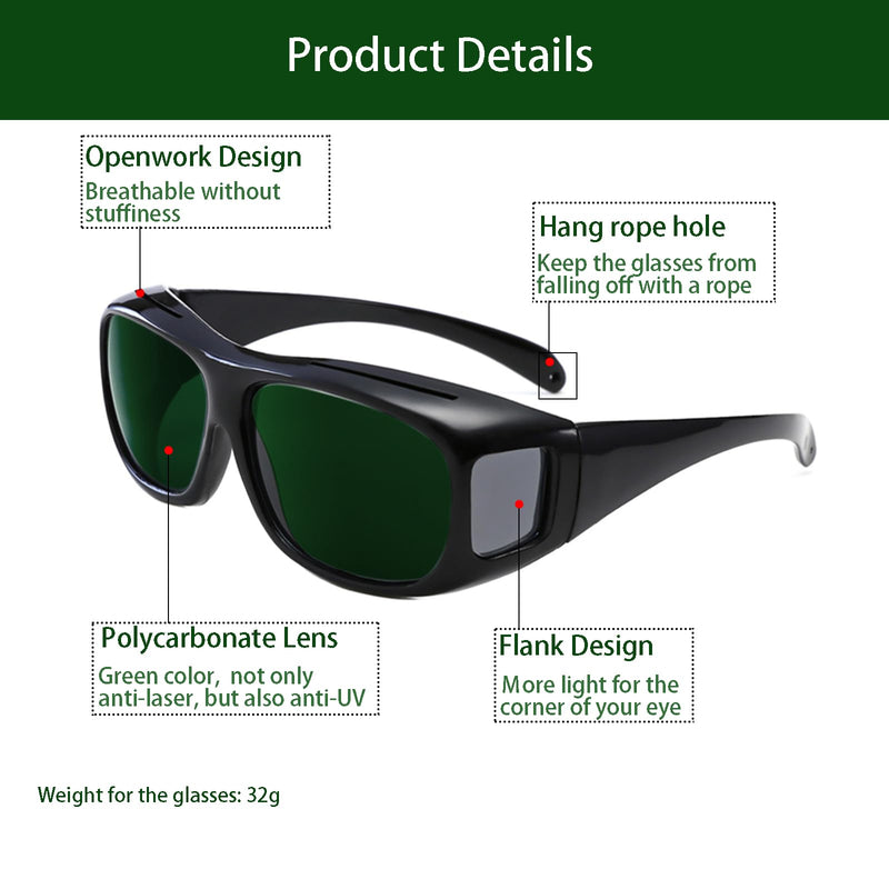 Laser Safety Glasses, Green Lens Protection, Laser Protective Glasses, Laser Engraver Cutter Safety Glasses Green/Black-5