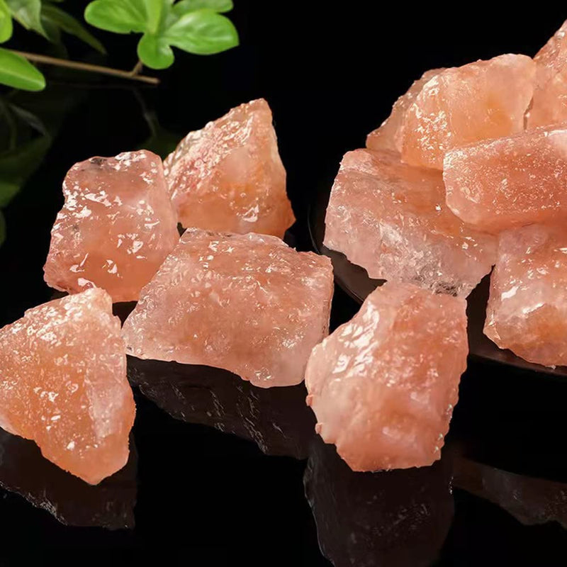 1.18 to 1.97 Inches Himalayan Pink Crystal Salt Stones, 0.22 Pounds Himalayan Pink Salt Chunks for Salt Rock Lamp,Salt Bowl,and Decorations M33, Orange